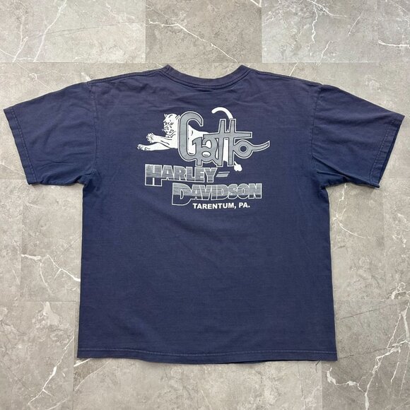Vintage Harley Davidson Graphic Tee Mens 2XL XXL Eagle Gatto Pittsburgh y2k - Picture 2 of 11